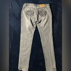 Gray Apple Bottom Jeans with Embroidered Pockets